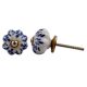 White Navy Blue Leaf Knob